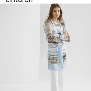 Striped Women's Sweater with Belt